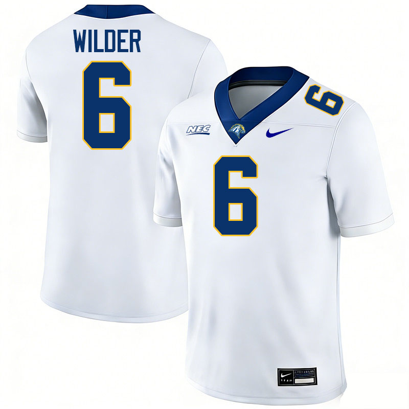 New Haven Chargers #6 Kevonne Wilder College Football Jerseys,Uniforms Stitched-White